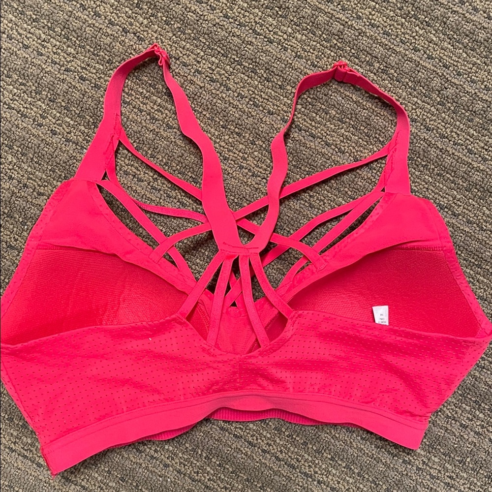 💞 VSX Sport Victoria's Secret Hot Pink Strappy Sports Bra 36D 💞 - Picture 2 of 4